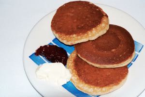 Scottish Pancakes with Jam and Clotted Cream