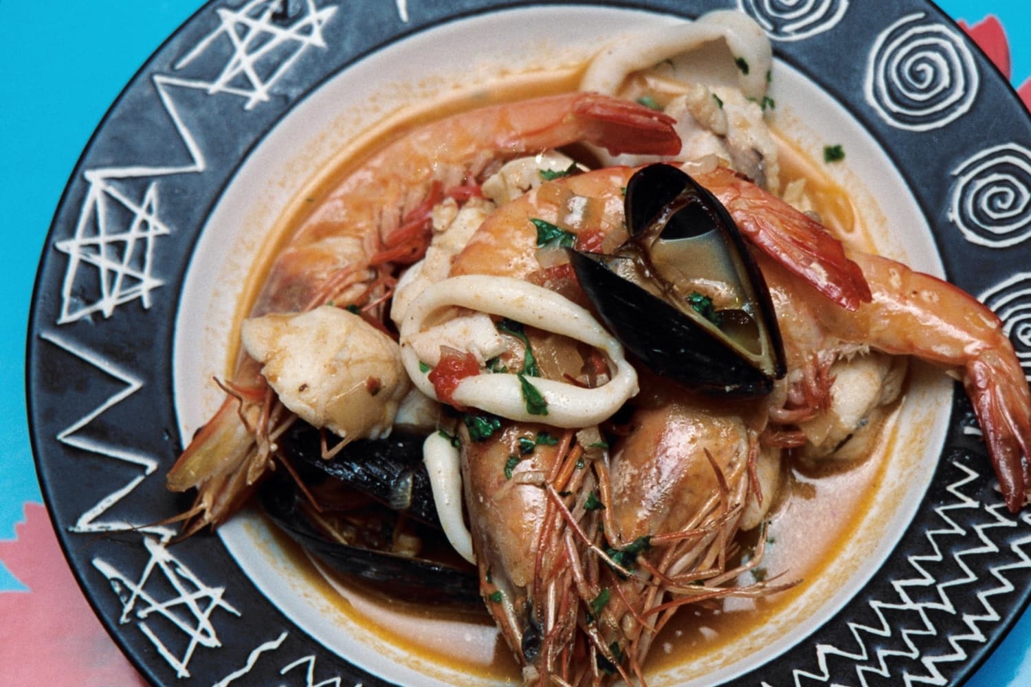 Seafood Stew served and ready to eat