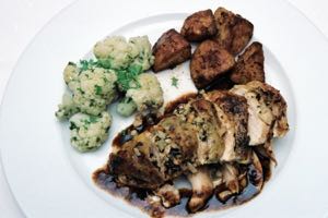 Spanish Roast Chicken with Almond and Pine Nut Breast