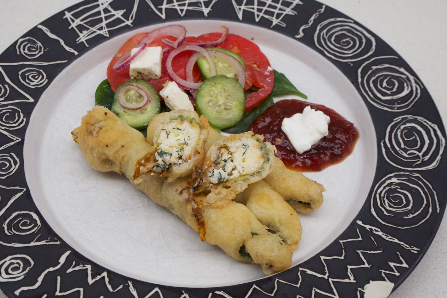 Ricotta Stuffed Courgette Flowers