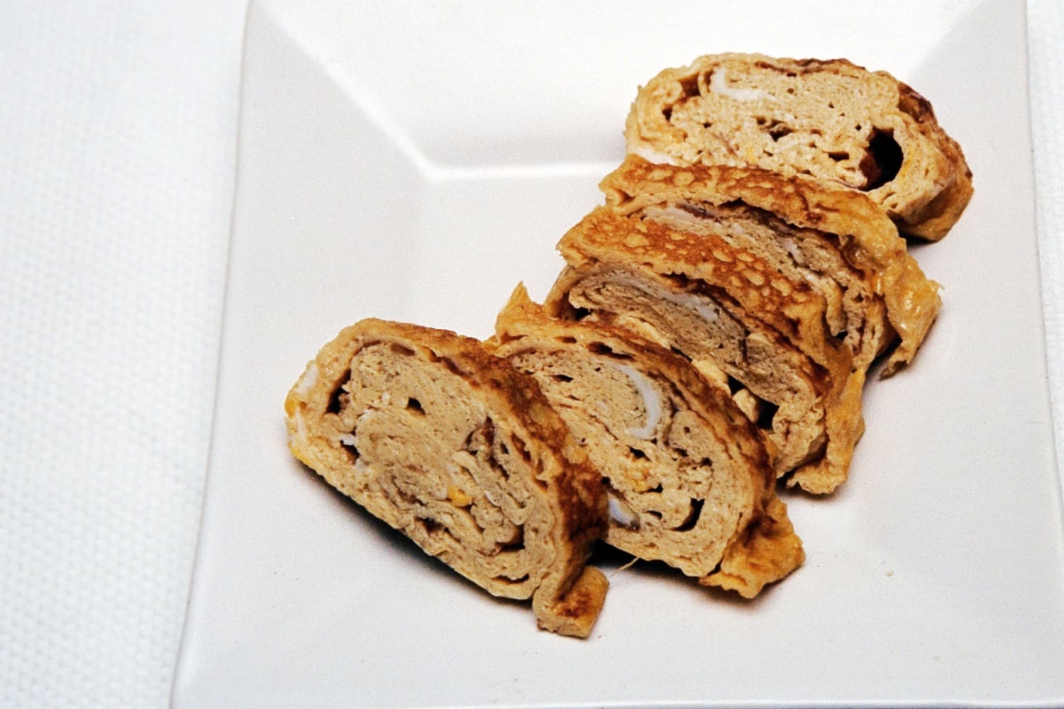 Rolled Sweet Omlettes (Tamago Yaki) presented