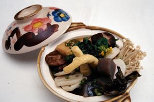 Sansai Nabe for Two: Pot Cooked Vegetables and Bean Curd