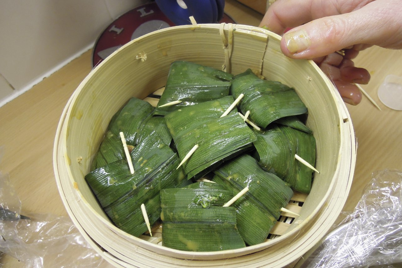 Barbecue Pandan Chicken ready to be cooked