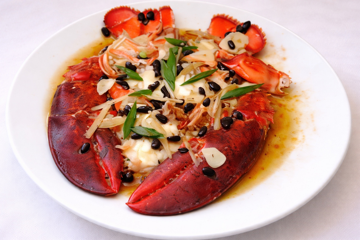 Steamed Lobster with Garlic, Ginger and Black Beans