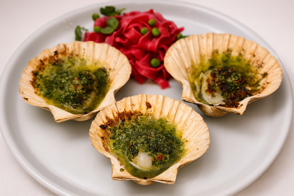 King Scallops with Herb and Pesto Butter