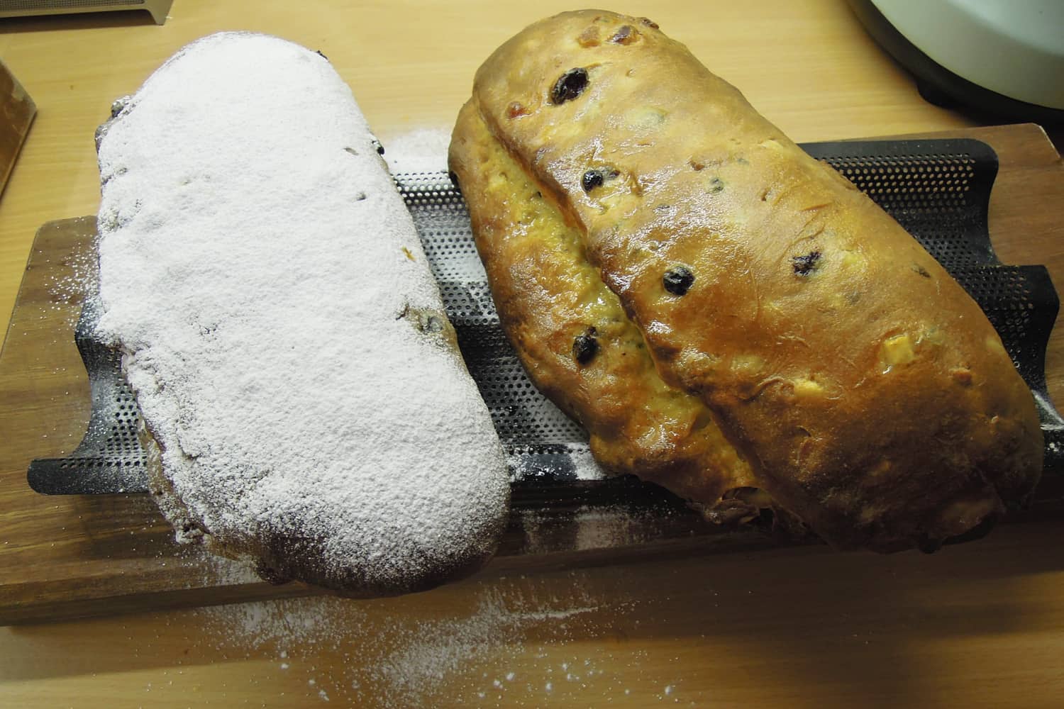 Stollen dusted in icing suger