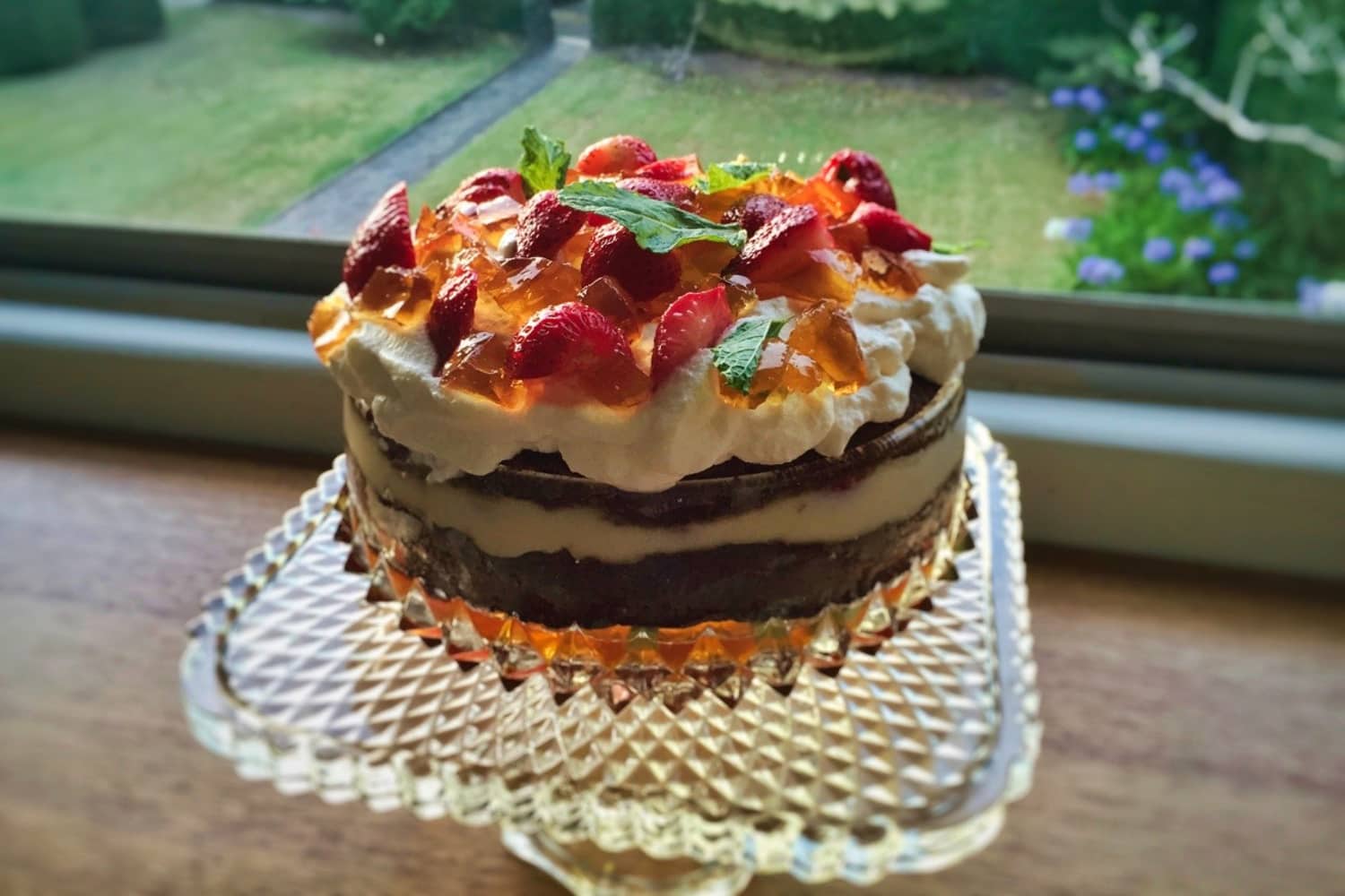 Pimms Trifle, ready to serve.