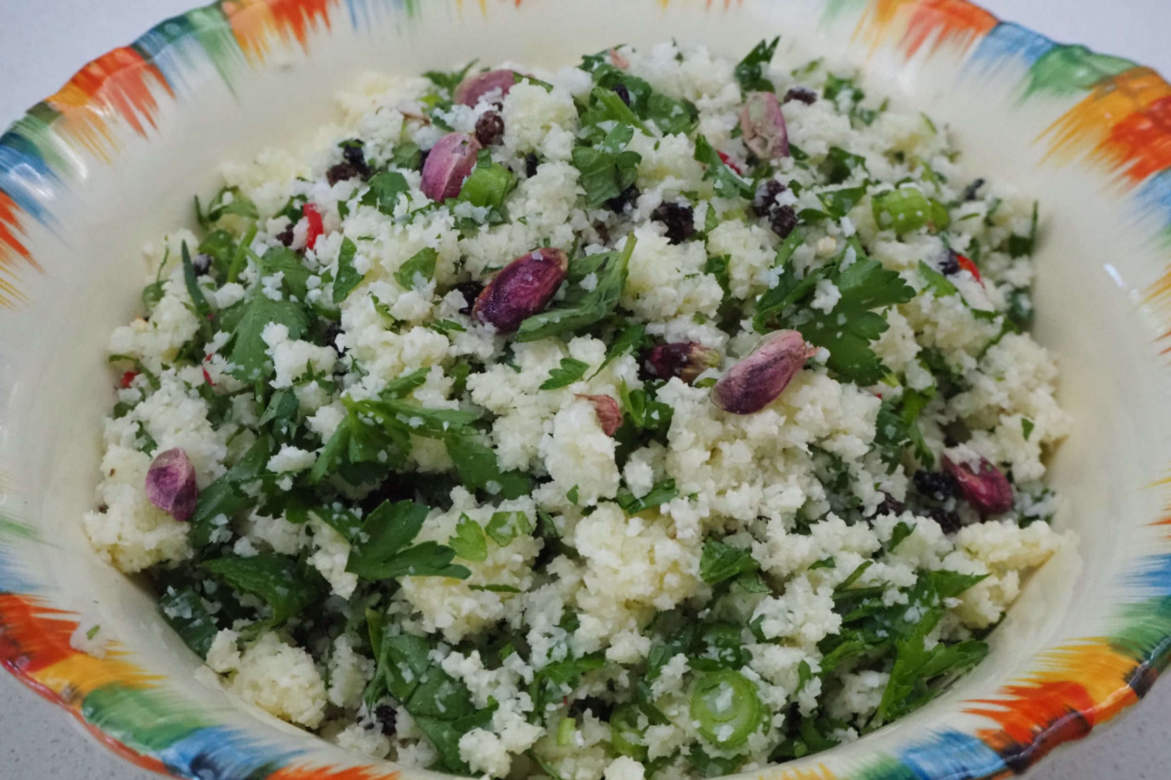 Cauliflower Couscous, ready to eat.